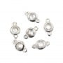 Runde Zwischenlage 4x7mm - Zirkoniumoxid & 925er Silber rhodiniert x 2Stk