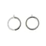 Breloque cercle demi pavé 12x15mm - oxyde de zirconium & Argent 925 rhodié x 1pc