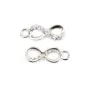 Breloque infini 4.5x12mm - oxyde de zirconium & Argent 925 rhodié x 1pc