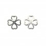 10.5mm openwork clover charm - zirconium oxide & rhodium-plated 925 silver x 1pc