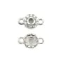 Intercalaire serti griffe pavé pour cabochon 3mm - oxyde de zirconium & Argent 925 rhodié x 1pc