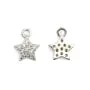 Breloque étoile 7x9mm - oxyde de zirconium & Argent 925 rhodié x 1pc