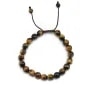 Bracelet Oeil de tigre boule rond 8mm 