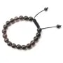 Bracelet Quartez fume boule rond 8mm 