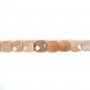 Piedra lunar naranja, en forma de cuadrado facetado 8mm x 39cm