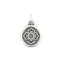 Pendentif breloque médaillon fleur 11x18mm - Argent 999 niellé x 1pc