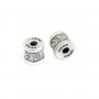 Perle intercalaire tube mantra tibétain 9x9mm - Argent 999 niellé x 1pc
