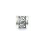 Perle intercalaire tube mantra tibétain 9x9mm - Argent 999 niellé x 1pc