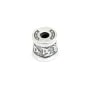Perle intercalaire tube mantra tibétain 9x9mm - Argent 999 niellé x 1pc