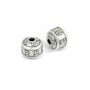 Perle intercalaire mantra tibétain 10x11mm - Argent 999 niellé x 1pc
