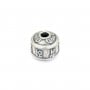Perle intercalaire mantra tibétain 10x11mm - Argent 999 niellé x 1pc