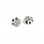 Pearl spacer cross 8mm - Silver 999 niello x 1pc