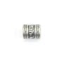 Perle intercalaire tube mantra tibétain 8x10mm - Argent 999 niellé x 1pc
