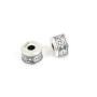 Perle intercalaire tube fortune 6x9mm - Argent 999 niellé x 1pc