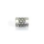 Pearl spacer tube wave 8x10mm - Silver 999 niellé x 1pc