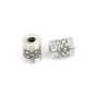 Perla tubo espaciador onda 8x10mm - Plata 999 niellé x 1pc