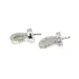 Pendant Bail strass for half drilled 11mm - zirconium oxide & rhodium-plated 925 silver x 1pc