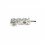 Bélière 3 strass pour semi percé 14.5mm - oxyde de zirconium & Argent 925 rhodié x 1pc