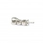 Bélière 3 strass pour semi percé 14.5mm - oxyde de zirconium & Argent 925 rhodié x 1pc