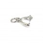 Pendant Bail 13mm rhinestones - zirconium oxide & rhodium-plated 925 silver x 1pc