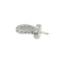 Pendant Bail strass for half drilled 11mm - zirconium oxide & rhodium-plated 925 silver x 1pc