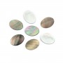 Cabochão oval plano de madrepérola cinzenta 13x18mm x 1 unidade