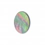 Cabochon Nacre gris ovale plat 13x18mm x 1pc