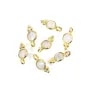 Round faceted Gemstone de lune round faceted silver 925 gilded 5x10mm x 1pc