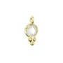 Breloque en Pierre de lune ronde facettée serti argent 925 doré à l'or fin 5x10mm x 1pc