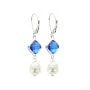 Orecchini con diamanti, ossido di zirconio e perle d'acqua dolce - Argento 925 placcato in rodio x 2 pezzi