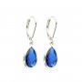 Pendientes gota óxido de circonio 10x14mm - Plata 925 rodiada x 2pcs