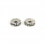 Distanziatore rotondo cesellato 3x8mm - Argento 925 niellé x 1pc