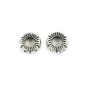 Pearl spacer Tibetan mantra rondelle 3x7.7mm - Silver 925 niello x 1pc