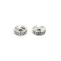 Perle intercalaire rondelle grecque 3x8mm - Argent 925 niellé x 1pc
