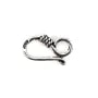 Fermoir crochet stylisé  8x16mm - Argent 925 niellé x 1pc