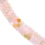 Morganite et aigue marine ronde facette mélangé 4mm x 40cm