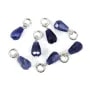 Sodalith Tropfen facettiert Charm 4x6mm - 925er Silber rhodiniert x 1Stk