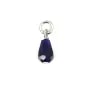 Sodalith Tropfen facettiert Charm 4x6mm - 925er Silber rhodiniert x 1Stk
