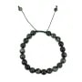 Bracelet Jaspe Kambaba rond 8mm - Réglable macramé x 1pc
