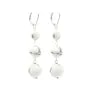 Boucle d'oreille Howlite 3 boules - Argent 925 x 2pcs