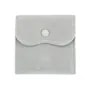 Pochette velours gris à bouton 10x10cm x 1pc