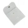 Grey velvet button pouch 10x10cm x 1pc