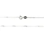 Chaîne perlé maille serpentine carré 0.8mm - Argent 925 rhodié x 40cm