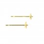 Clou d'oreilles pour semi percée coupelle 4mm - Acier Inox 304 doré x 4pcs