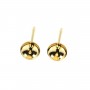 Clou d'oreilles pour semi percée coupelle 4mm - Acier Inox 304 doré x 4pcs