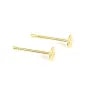 Pendiente de disco de 4 mm - acero inoxidable chapado en oro 304 x 4 piezas