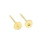 Pendiente de disco de 4 mm - acero inoxidable chapado en oro 304 x 4 piezas