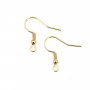 Crochet d'oreilles à ressort boule 20mm - Acier Inox 304 doré x 4pcs