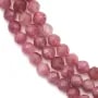 Tourmaline rose foncé, de forme ronde facetté, 4mm x 40cm