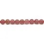 Quartz "strawberry", in round faceted shape, 2.5mm x 39cm